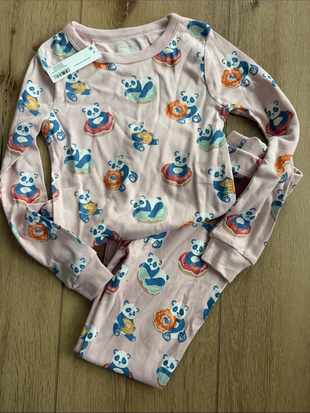 Girls' Light Pink Panda Floaties Pajama Set